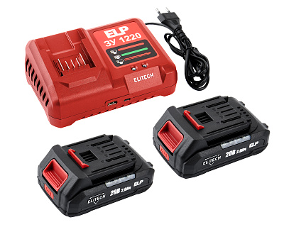 Дрель-шуруповерт ударная аккумуляторная ELITECH ДА 20УБЛ2 2х2Ah