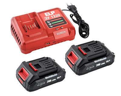 Дрель-шуруповерт аккумуляторная ELITECH ДА 20БЛ2 2х2Ah