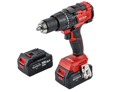 Дрель-шуруповерт ударная аккумуляторная ELITECH ДА 21УБЛ2 2х4Ah
