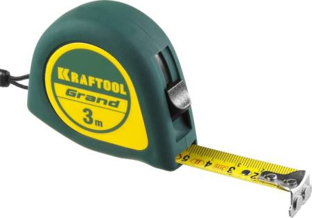 Рулетка 3м х16мм нейлоновое покрытие магнитный крюк KRAFTOOL Grand 34022-03-16
