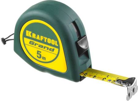 Рулетка 5м х 19мм нейлоновое покрытие магнитный крюк KRAFTOOL Grand 34022-05-19