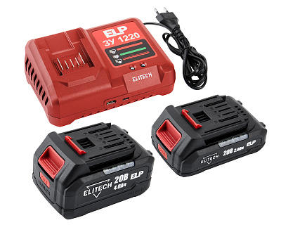 Дрель-шуруповерт ударная аккумуляторная ELITECH ДА 20УБЛ2 1х2Ah + 1х4Ah