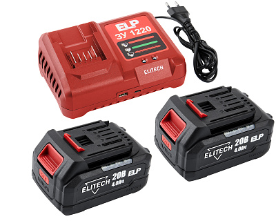 Дрель-шуруповерт ударная аккумуляторная ELITECH ДА 21УБЛ2 2х4Ah