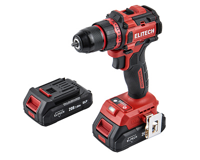 Дрель-шуруповерт аккумуляторная ELITECH ДА 20БЛ2 2х2Ah