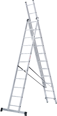 Лестница-стремянка 3-секционная алюминиевая Новая Высота NV1230 3х11