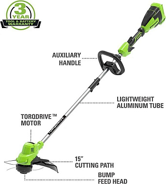 Триммер аккумуляторный GREENWORKS GD40LTK4 1х4Ah 2112207UB