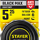 Рулетка 5м х 25мм обрезиненный корпус STAYER BlackMax 3410-05-25_z02