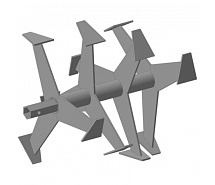 Фрезы "Гусиные лапки" вал S24 390/355мм 4 ряда втулка 82мм НЦ 2шт