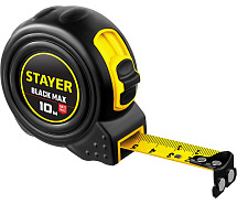Рулетка 10м х 25мм обрезиненный корпус STAYER BlackMax 3410-10_z02