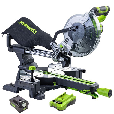 Пила торцовочная аккумуляторная GREENWORKS GD24MS216 1х5Ah 1501707UG
