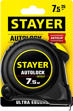 Рулетка 7,5м х 25мм с автостопом STAYER АutoLock 2-34126-07-25_z02