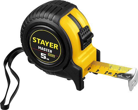 Рулетка 5м х 25мм обрезиненная STAYER Master 34025-05-25