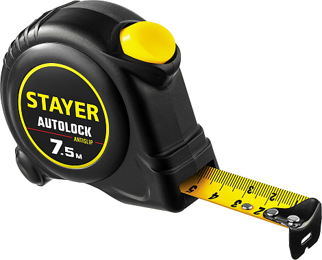 Рулетка 7,5м х 25мм с автостопом STAYER АutoLock 2-34126-07-25_z02