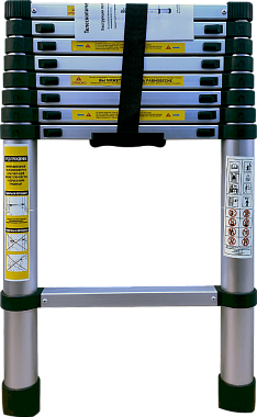 Лестница телескопическая 1х9 2,6м алюминиевая АЛЮМЕТ TLS 2,6