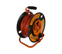 Удлинитель на катушке ПВС 3х1,5 IP44 50м 4гнезда GLANZEN EB-50-007