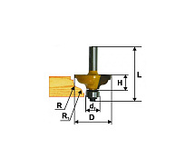 Фреза кромочная калевочная ф34.9х13мм r4/4.8 хв.8мм ЭНКОР
