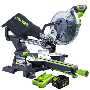 Пила торцовочная аккумуляторная GREENWORKS GD24MS216 1х8Ah 1501707UH