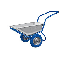 Тачка строительная 2-х колесная П-ручка полиуретановые колеса ЗУБР Профи ПТ-500