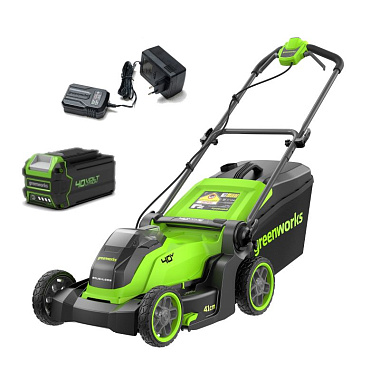 Газонокосилка аккумуляторная GREENWORKS GD40LM411K4 1х4Ah 2521007UB