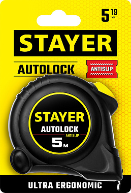 Рулетка 5м х 19мм с автостопом STAYER АutoLock 2-34126-05-19_z02