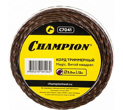 Леска триммерная (квадрат витой) 3мм х 12м Magic CHAMPION C7041