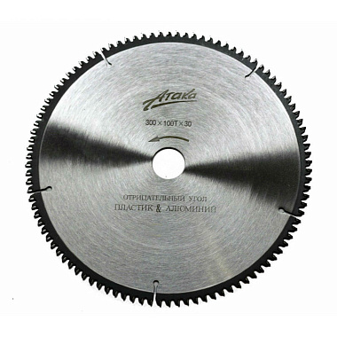 Диск пильный по алюминию 300х100Тх30мм (отрицательный угол) АТАКА 8077950