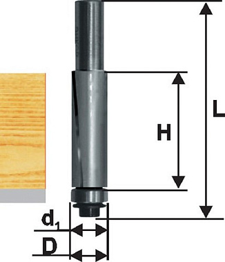 Фреза кромочная прямая по ДСП ф19х50,8мм хв.12мм ЭНКОР-Эксперт