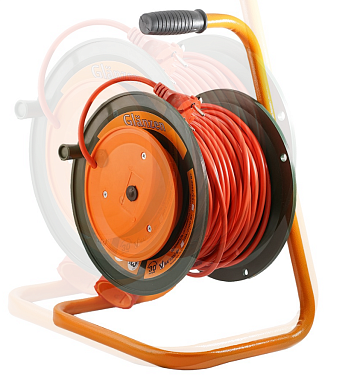 Удлинитель на катушке ПВС 2х0,75 30м с выносной розеткой GLANZEN EB-30-001