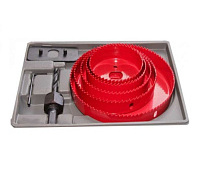 Набор коронок по дереву 67-127мм 8предметов (красный) SEB S96236