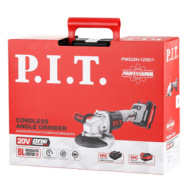 Шлифмашина угловая аккумуляторная PIT PWS 20H-125D/1 1х4Ah