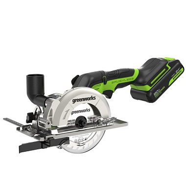 Пила дисковая мини аккумуляторная GREENWORKS G24MCS 1x2Ah 1501207CUA