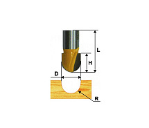 Фреза пазовая гальтельная ф12.7х25мм r6.35 хв.8мм ЭНКОР