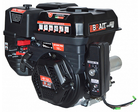 Двигатель бензиновый BRAIT GE720E PRO Shineray (7.0л.с.,вал под шпонку 20мм,электростартер)