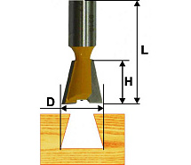 Фреза пазовая "ласточкин хвост"ф25.4х22мм 14° хв.12мм ЭНКОР 