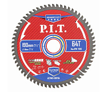 Диск пильный по алюминию 190х64Tх30х2мм PIT Advance Carbide ACTW13-190T64