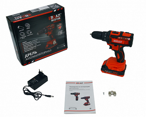 Дрель-шуруповерт аккумуляторная BRAIT BCD18B 1х2Ah