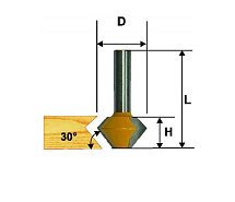 Фреза кромочная конусная ф41.3х22.2мм 30/60° хв.12мм ЭНКОР