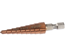 Сверло ступенчатое 4-12мм 9 ступеней Р6М5 с кобальтом ЗУБР Профи 29672-4-12-9_z01