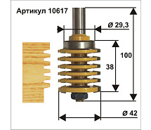 Фреза микрошиповая ф42х38мм хв.12мм ЭНКОР