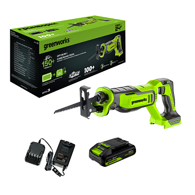 Пила сабельная аккумуляторная GREENWORKS GPT-BLRS-1 1x2Ah 1200607CUA