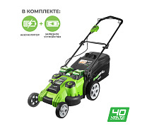 Газонокосилка аккумуляторная GREENWORKS GD40LM49DBK4 TwinForce 1х4Ah 2500207VB
