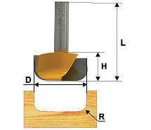 Фреза пазовая фасонная ф28.6х13мм r5 хв.8мм ЭНКОР