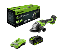 Шлифмашина угловая аккумуляторная GREENWORKS GD24AG 1х4Ah 3200207CUB