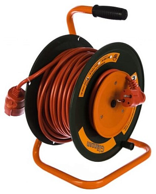 Удлинитель на катушке ПВС 2х2,5 30м с выносной розеткой GLANZEN EB-30-010