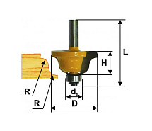 Фреза кромочная калевочная ф38.1х17мм r6.4 хв.8мм ЭНКОР