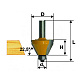 Фреза кромочная конусная ф25.4х21мм 22.5° хв.8мм ЭНКОР