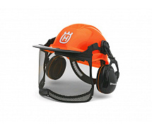 Шлем с наушниками и сеткой оранжевый Functional HUSQVARNA