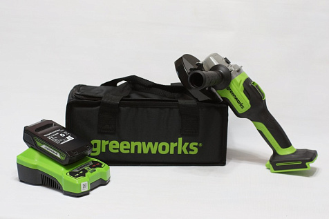 Шлифмашина угловая аккумуляторная GREENWORKS GD24AGK2 1х2Ah 3200207UA