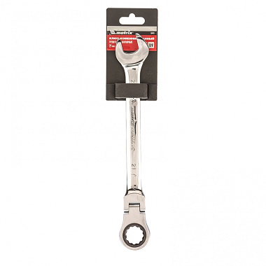 Ключ комбинированный трещоточный с шарниром 21мм MATRIX 14843