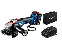 Шлифмашина угловая аккумуляторная ЗУБР Профи AB-125-41 1х4Ah